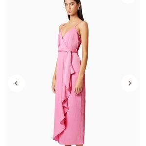 Elliatt Pink Ruffle Myra Midi Dress